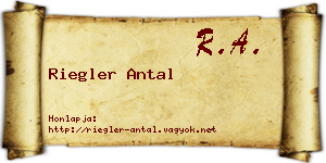 Riegler Antal névjegykártya